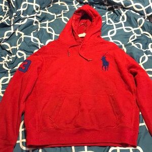 Used Polo by Ralph Lauren hoodie. Size Xl Red